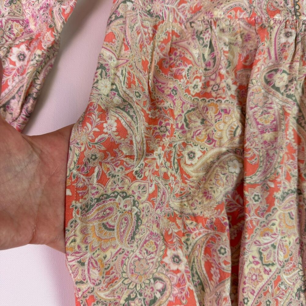 J Jill Paisley Peasant A-Line Dress Womens S Boho Cottagecore Summer EcoVero - Picture 8 of 10